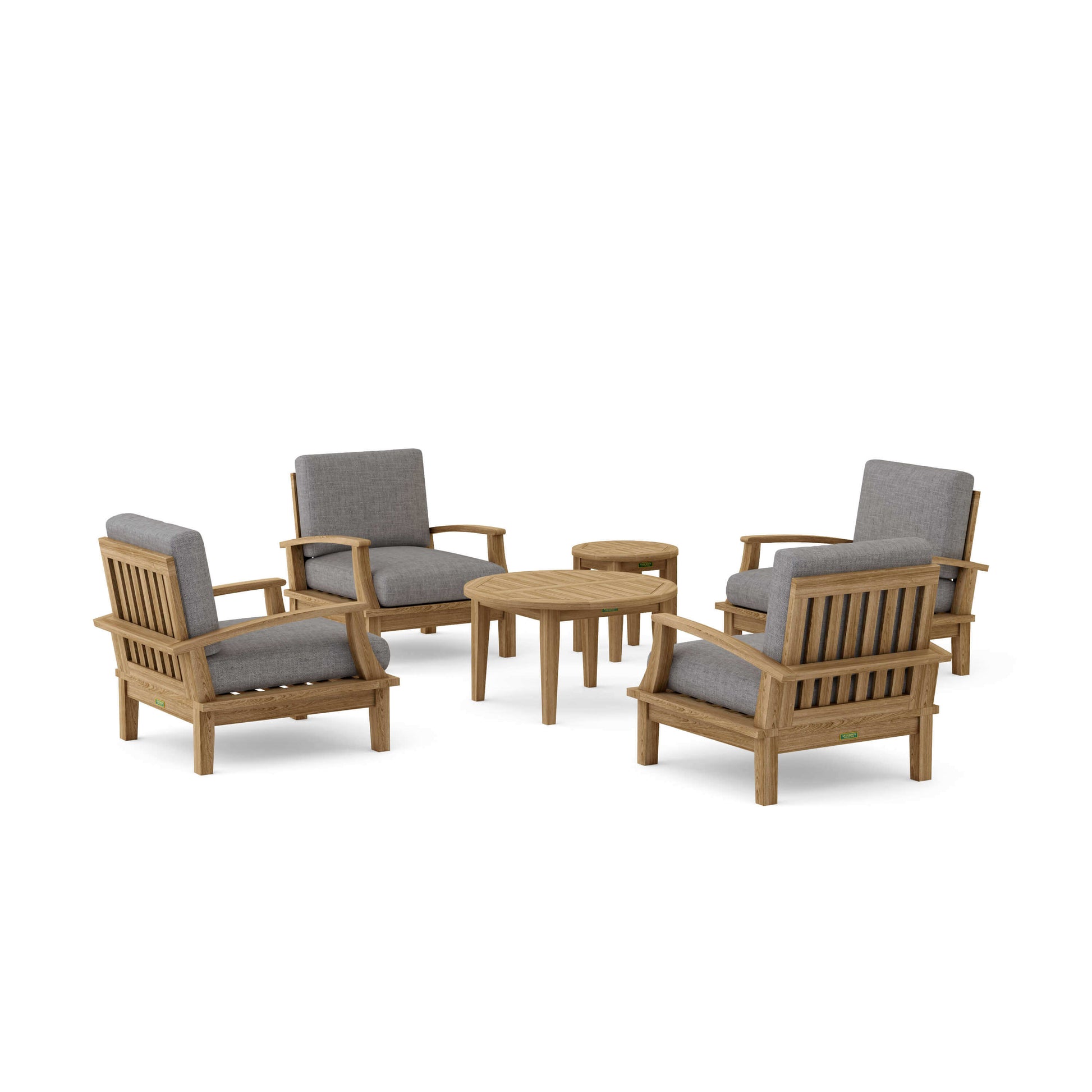 Anderson Teak Brianna 6-Piece Deep Seating Set (Round Tables)