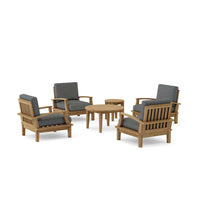 Anderson Teak Brianna 6-Piece Outdoor Deep Seating Set with Round Table
