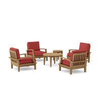 Anderson Teak Brianna 6-Piece Outdoor Deep Seating Set with Round Table