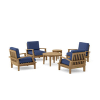 Anderson Teak Brianna 6-Piece Outdoor Deep Seating Set with Round Table