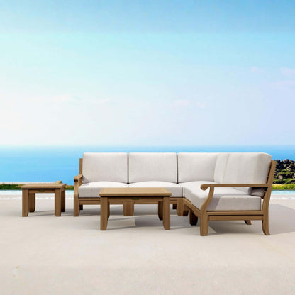 Anderson Teak Riviera Luxe 7-Piece Modular Sofa with Square Tables