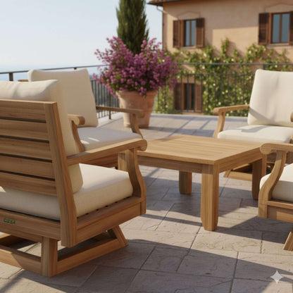 Anderson Teak Riviera Luxe 5-Piece Swivel Armchair Lounge Set