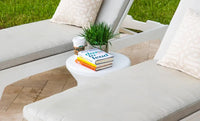 Ledge Lounger Signature Side Table is designed for in-pool use on sun shelves or tanning ledges with water depths up to 10 inches, or as a stylish addition to your deck.