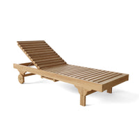 Anderson Teak sun lounger set has a curved design with adjustable backrest