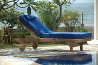 Anderson Teak sun lounger set has a curved design with adjustable backrest
