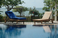 Anderson Teak sun lounger set has a curved design with adjustable backrest