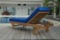 Anderson Teak sun lounger set has a curved design with adjustable backrest