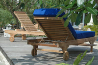 Anderson Teak sun lounger set has a curved design with adjustable backrest
