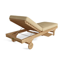 Anderson Teak sun lounger set has a curved design with adjustable backrest