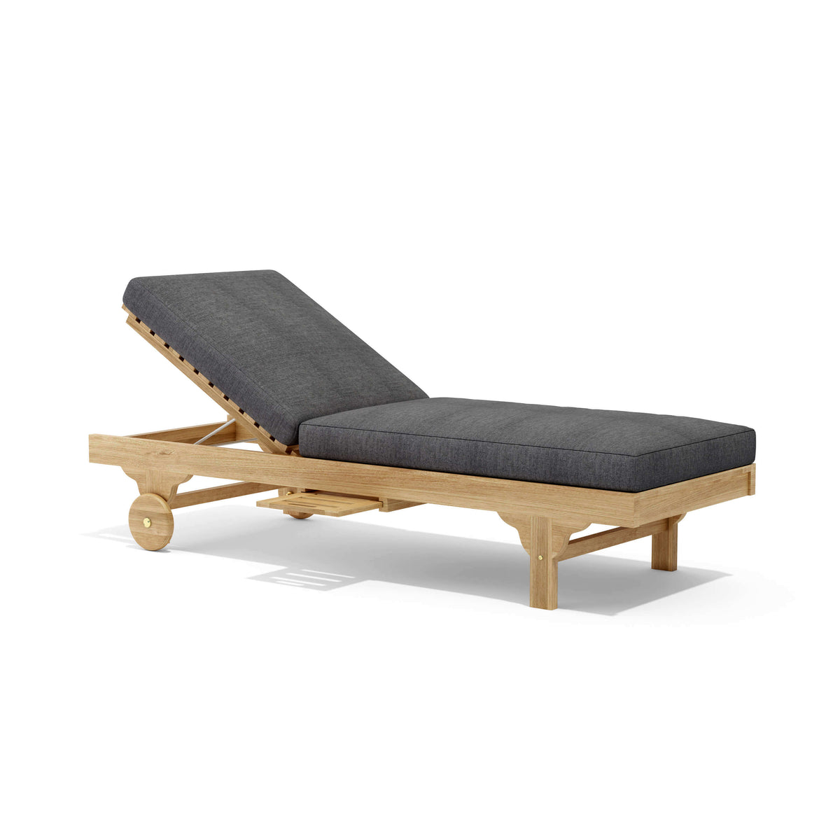 Anderson Teak Capri Sun Lounger Adjustable Back Side Tray for Sunbathing and Pool Lounging