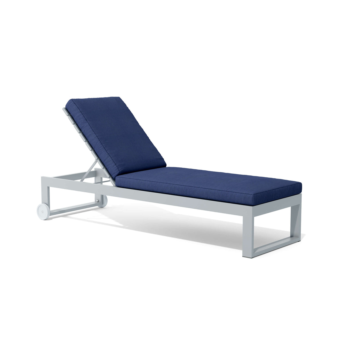 Anderson Teak Lucca Sun Lounger Detail with Stainless Steel Recline and Teak Frame