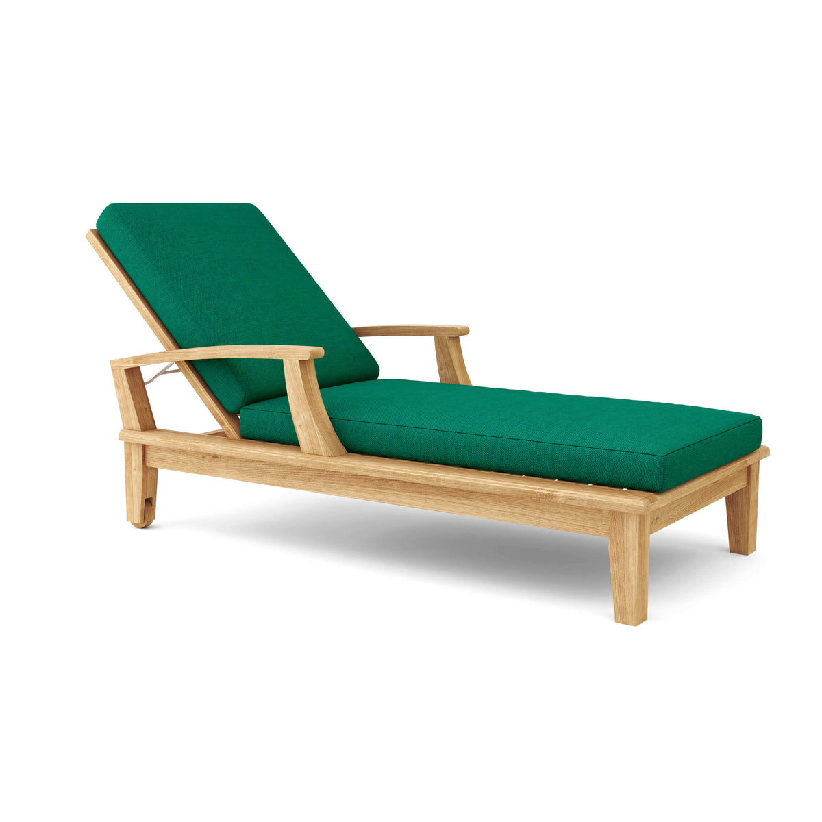 Sunbrella Canvas Forest Green Cushion Color Option for Anderson Teak Brianna Sun Lounger