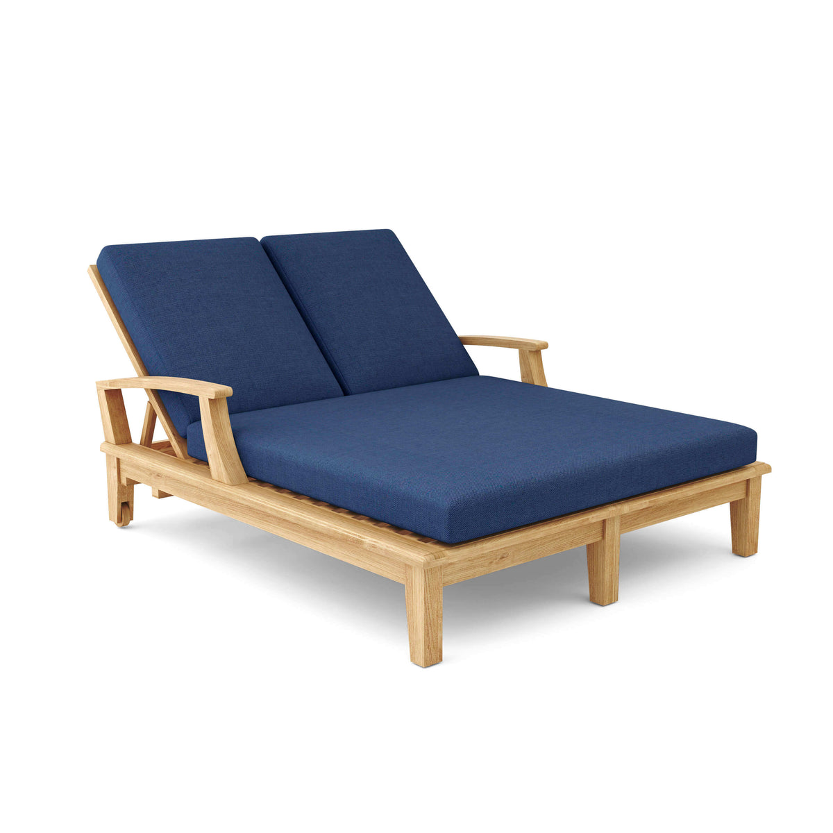 Sunbrella Canvas Navy Cushion Color Option for Anderson Teak Brianna Double Sun Lounger