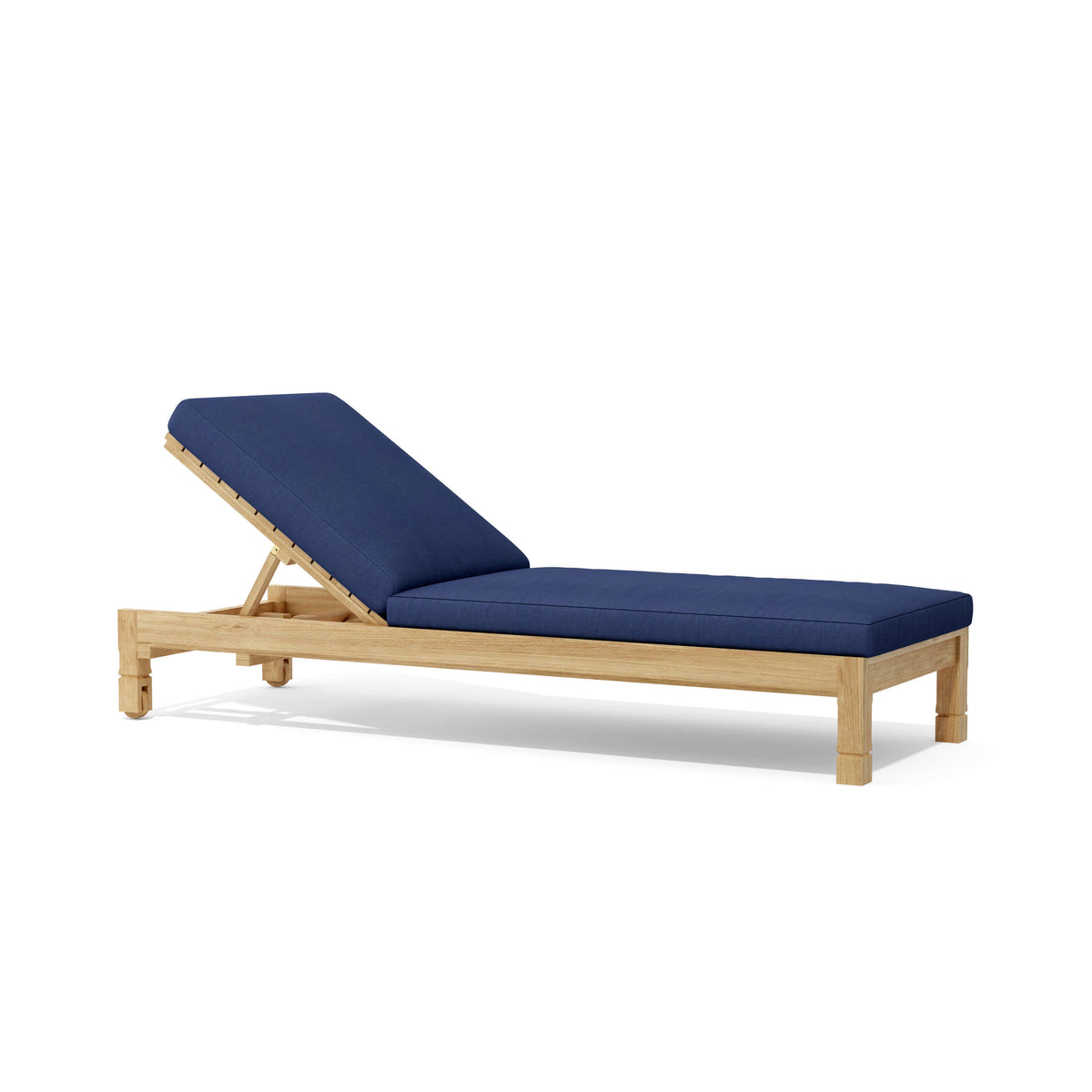 Anderson Teak Southbay Sun Lounger Detail with Stainless Steel Recline and Teak Frame