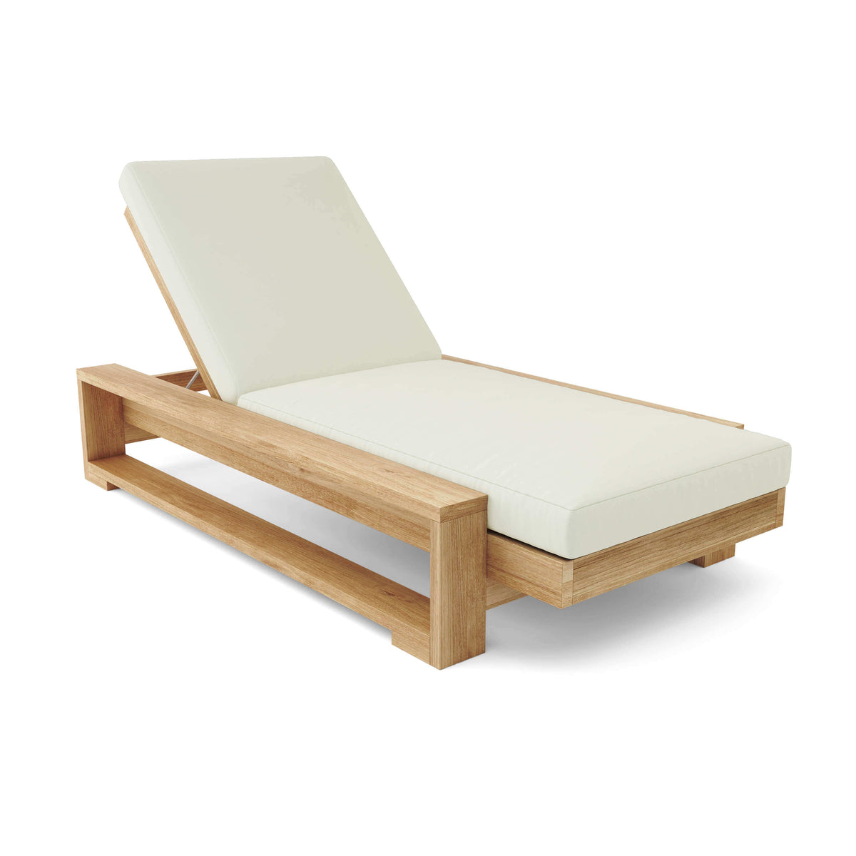 Sunbrella Canvas Natural Cushion Color Option for Anderson Teak Capistrano Sun Lounger