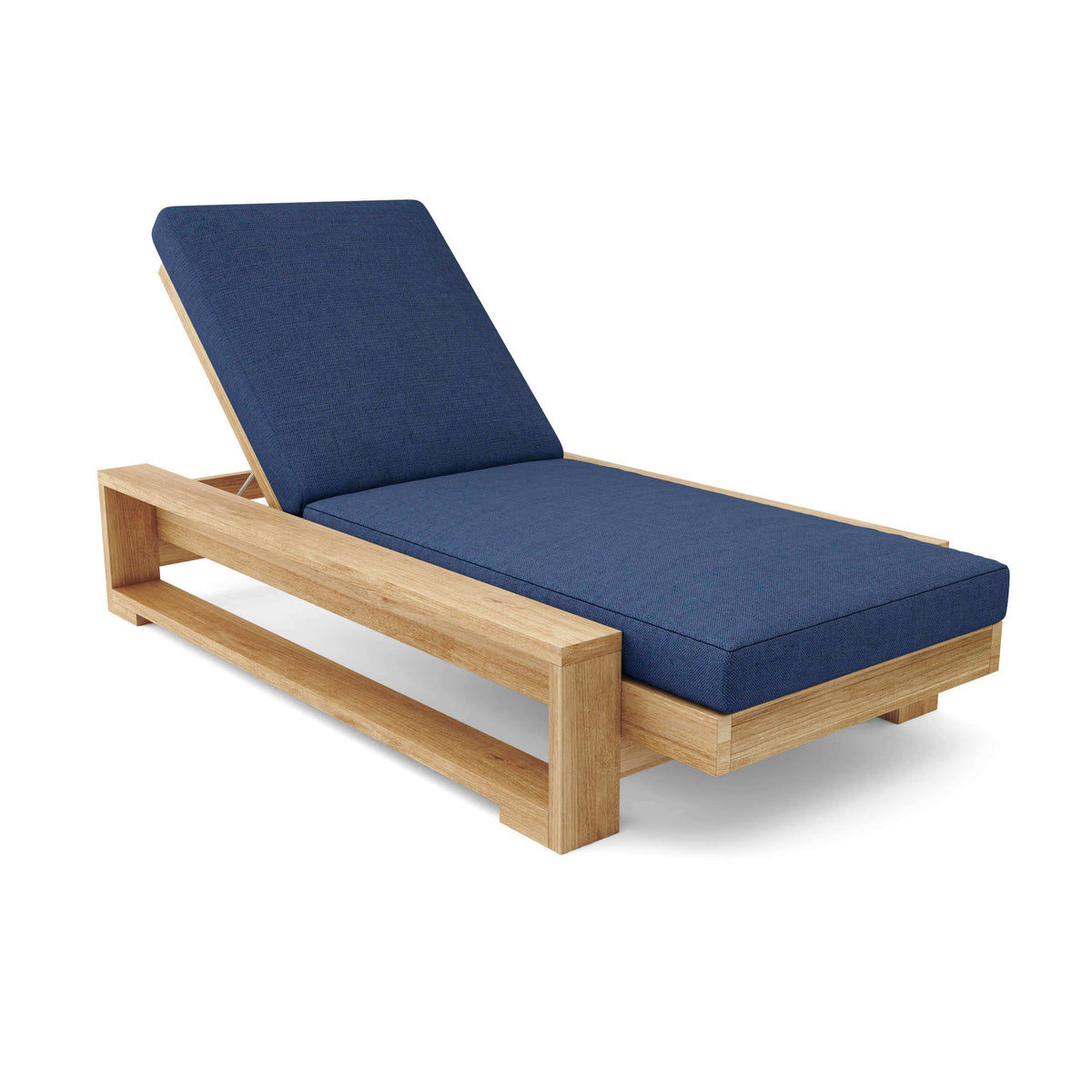 Sunbrella Canvas Navy Cushion Color Option for Anderson Teak Capistrano Sun Lounger