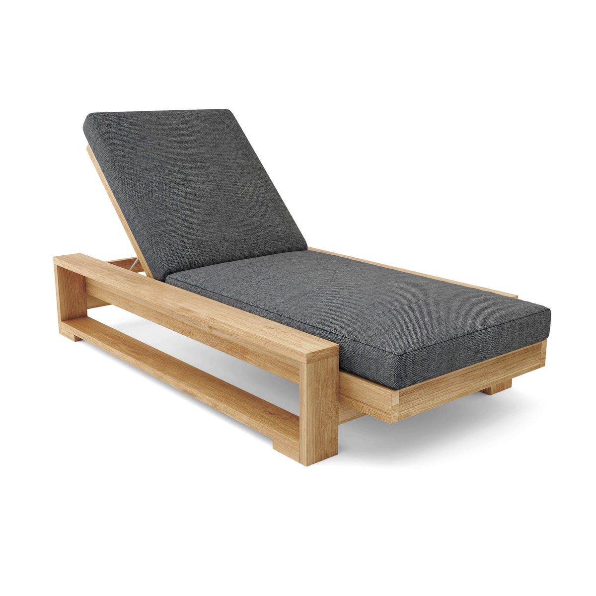 Sunbrella Cast Charcoal Cushion Color Option for Anderson Teak Capistrano Sun Lounger