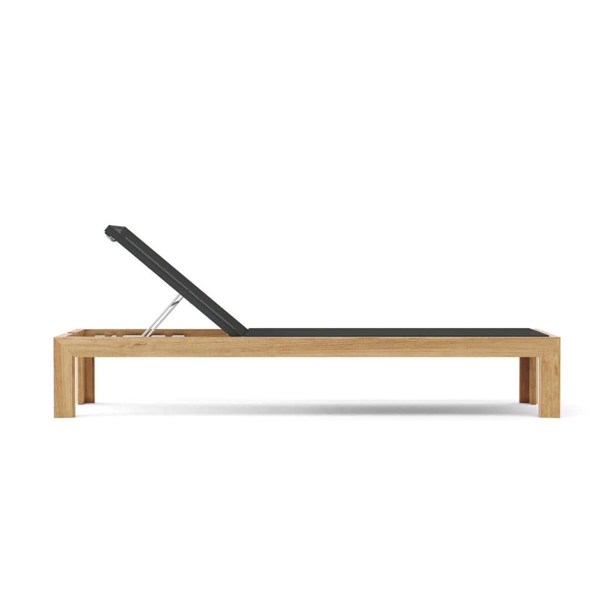 Anderson Teak Smyrna Sun Lounger Detail with Stainless Steel Recline and Teak Frame