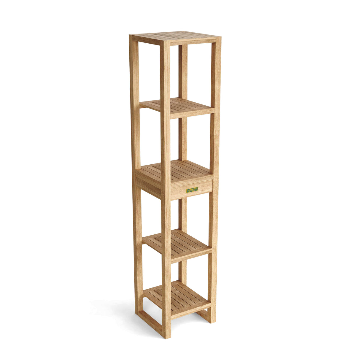 Anderson Teak 4 Shelf Spa Towel Table in Pool or Spa Setting