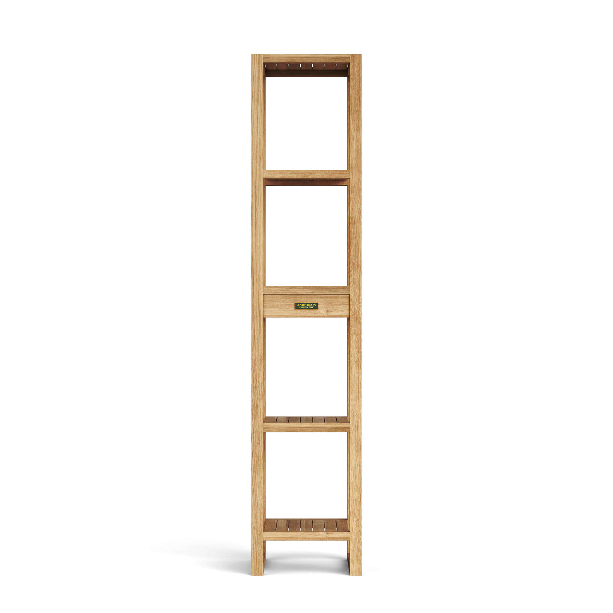 Anderson Teak 4 Shelf Spa Towel Table with Multi-Shelf Storage for Pool and Spa