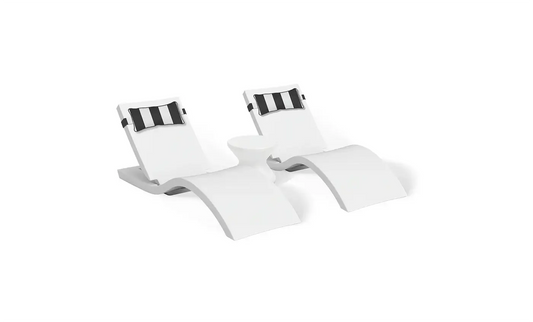 Adjustable Chaise with Pillows and Side Table In-Pool & Patio Set (view 1)