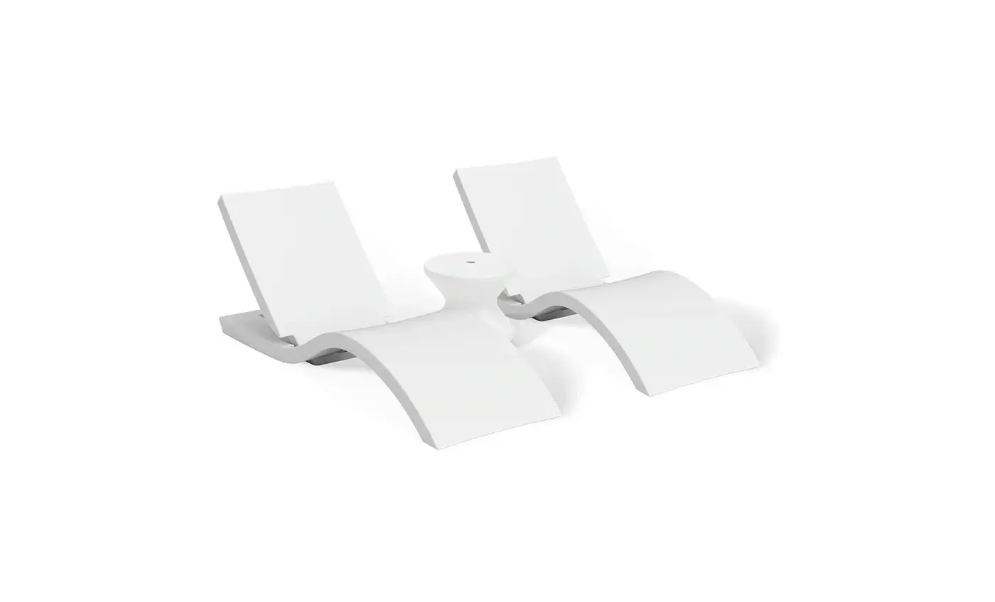 Adjustable Chaise with Pillows and Side Table In-Pool & Patio Set (view 2)