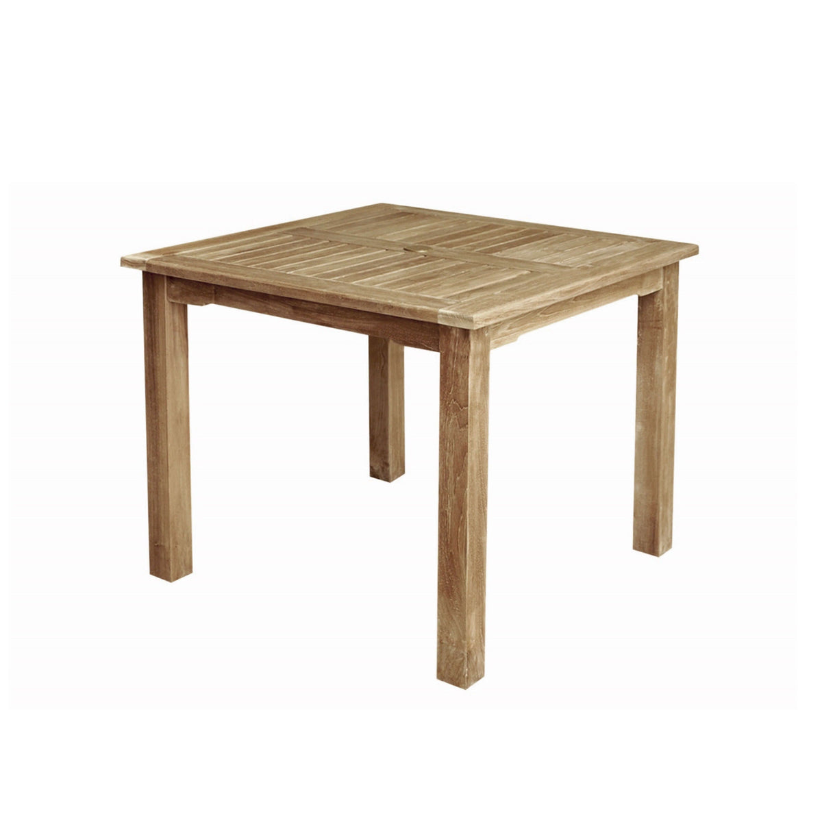Anderson Teak Bahama 35 Square Bistro Table Detail with Teak Tabletop Joinery and Frame Build