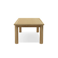 Teak rectangular outdoor dining table seats 6-8 people comfortably