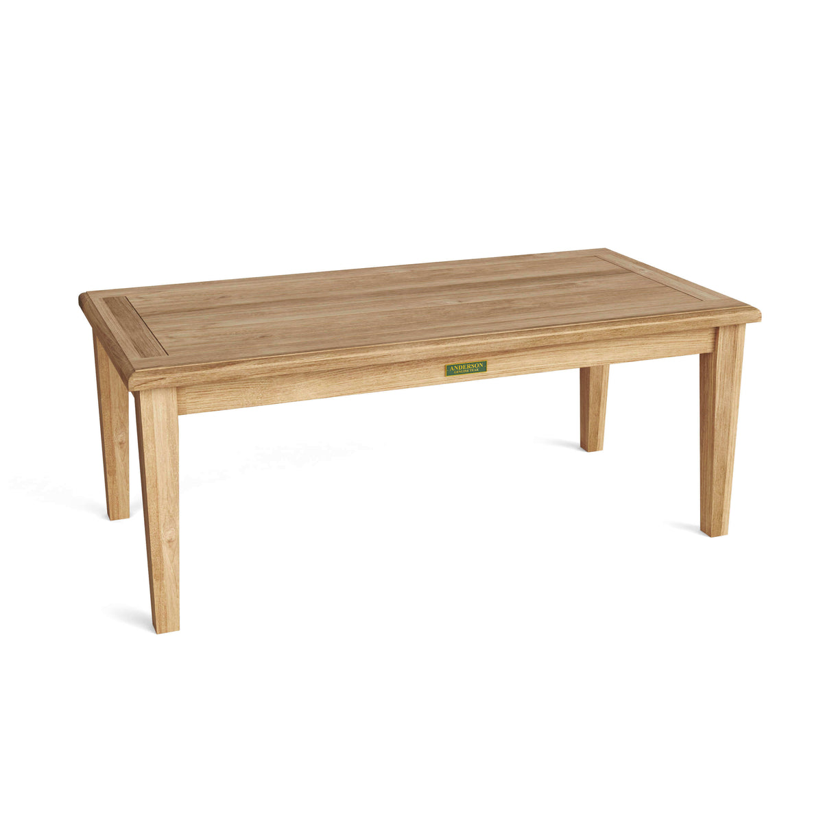 Anderson Teak Brianna Rectangular Coffee Table with Solid Teak Tabletop for Patio Lounges