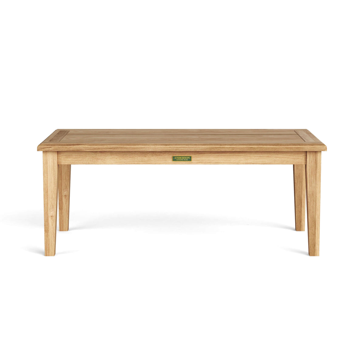Anderson Teak Brianna Rectangular Coffee Table Detail with Teak Tabletop Joinery and Frame Build