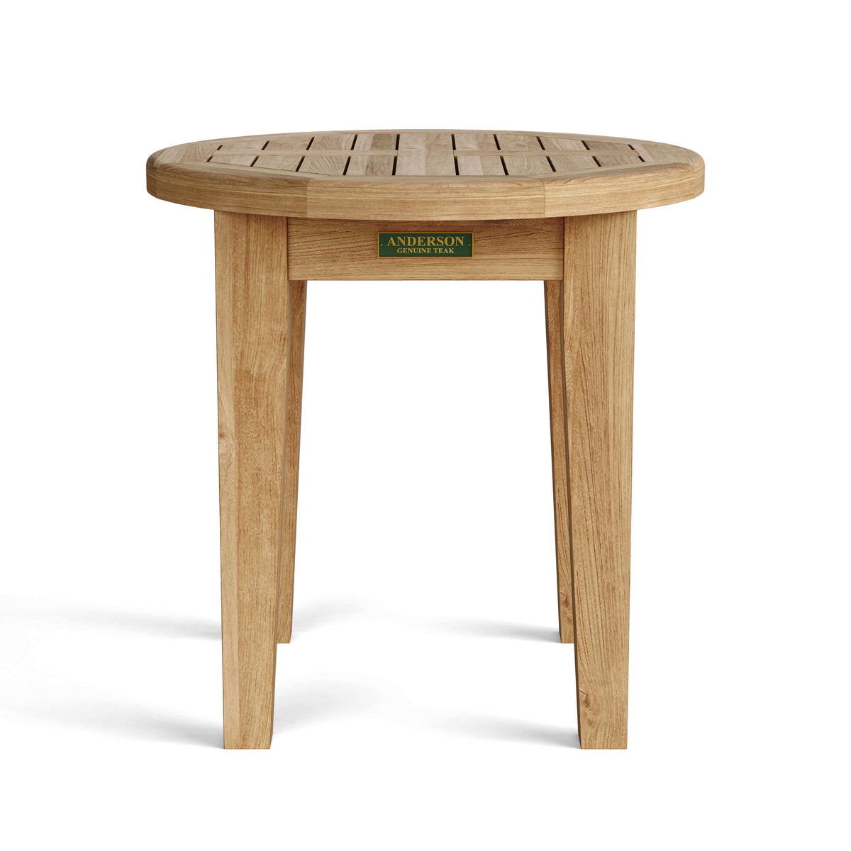 Anderson Teak Brianna 20 Round Side Table with Solid Teak Construction for Patio Accent Use