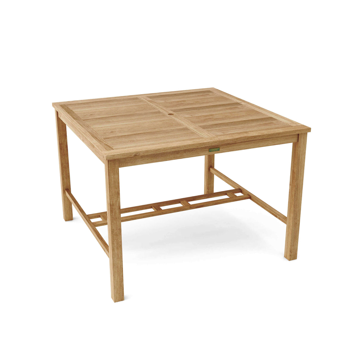 Anderson Teak Windsor 59 Square Bar Table with Bar-Height Surface for Outdoor Entertaining