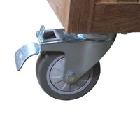 Anderson Teak Outdoor Bar Table Equipped with 7 drawers and 1 cabinet, wine glass hangers, removable ice bucket and integrated aluminum sink