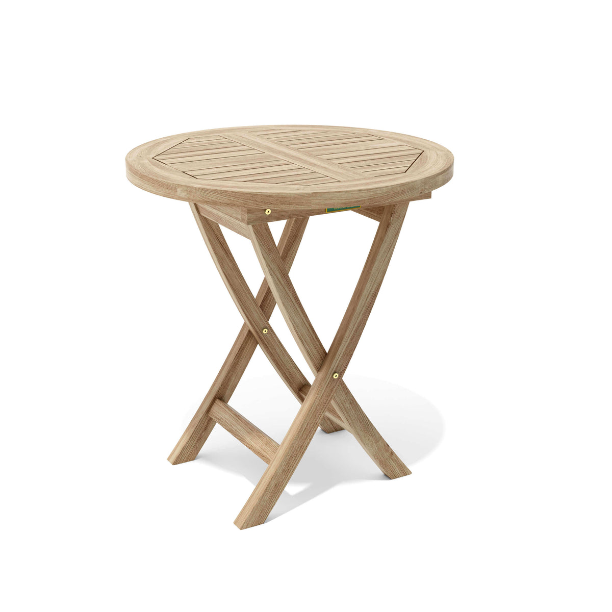 Anderson Teak Bahama 27 Round Bistro Folding Table with Solid Teak Tabletop for Outdoor Dining