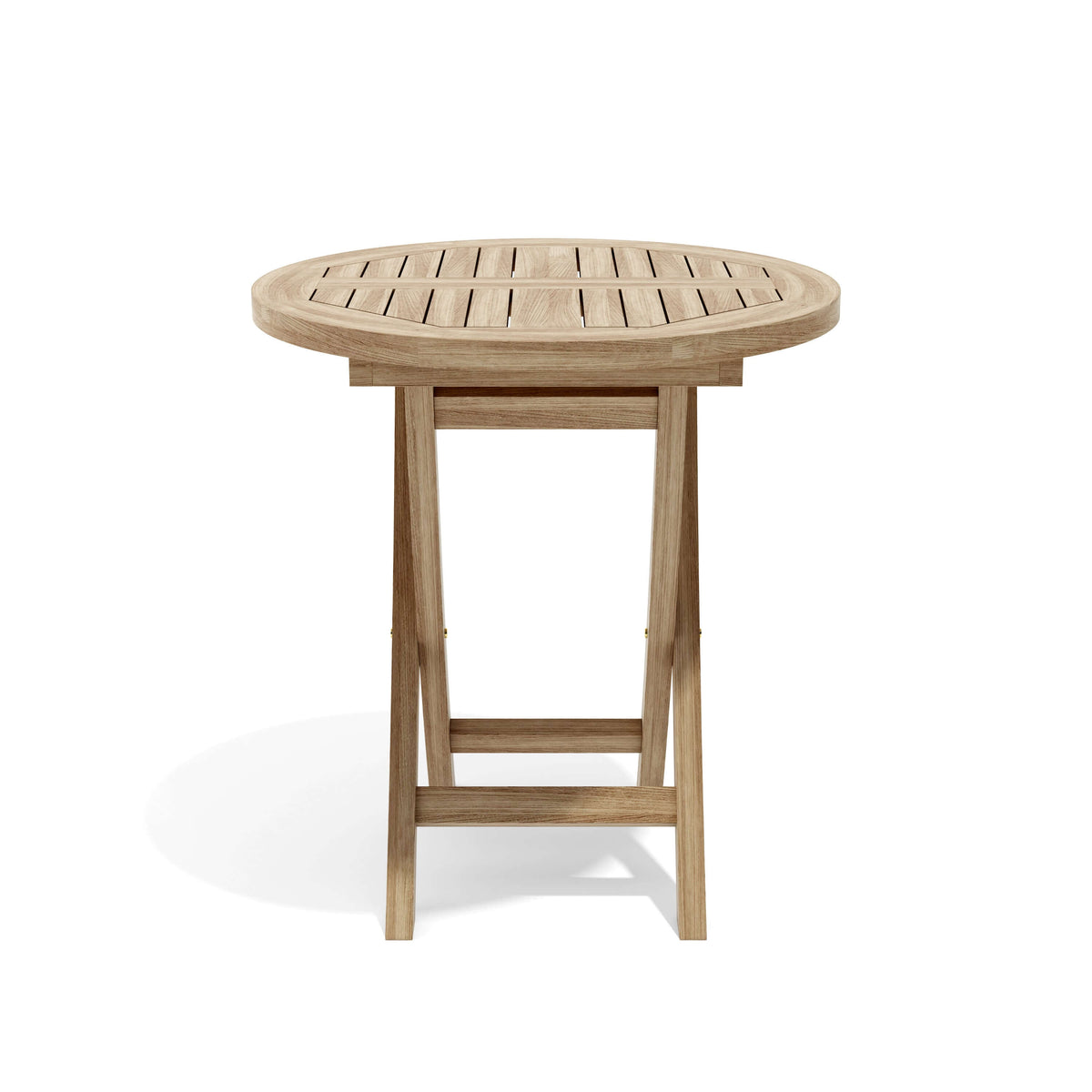 Anderson Teak Bahama 27 Round Bistro Folding Table in Outdoor Dining Setting