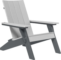 LuxCraft urban outdoor Adirondack chair with contoured seat and backrest providing ergonomic relaxation