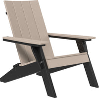 LuxCraft urban outdoor Adirondack chair with contoured seat and backrest providing ergonomic relaxation