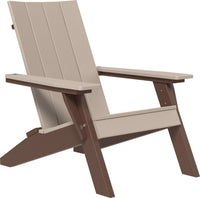 LuxCraft urban outdoor Adirondack chair with contoured seat and backrest providing ergonomic relaxation