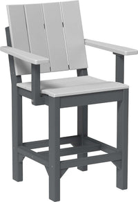 LuxCraft outdoor dining arm chair crafted from high-density polyethylene recyclable plastic