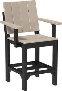 LuxCraft outdoor dining arm chair crafted from high-density polyethylene recyclable plastic