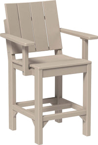 LuxCraft outdoor dining arm chair crafted from high-density polyethylene recyclable plastic
