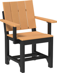 LuxCraft outdoor dining arm chair crafted from high-density polyethylene recyclable plastic