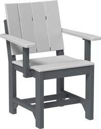 LuxCraft outdoor dining arm chair crafted from high-density polyethylene recyclable plastic