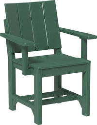 LuxCraft outdoor dining arm chair crafted from high-density polyethylene recyclable plastic