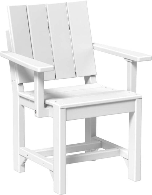 LuxCraft Outdoor Urban Arm Chair | Dining Height in White — recycled poly outdoor chair for outdoor patio seating