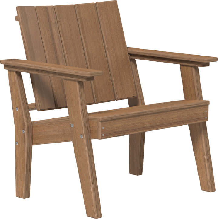 LuxCraft Deluxe Table 5-Piece Conversation Set in Antique Mahogany — wide-armrest patio chair, fade-resistant poly