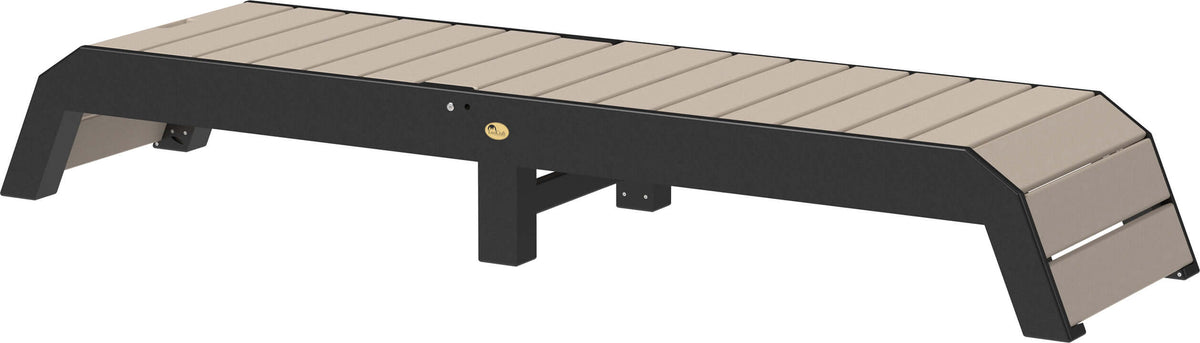 LuxCraft Urban Chaise Lounge in Weatherwood and Black — lay-flat sun lounger profile for poolside lounging