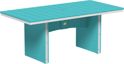 LuxCraft Urban Dining Table Set with Urban Side Chairs — rectangular outdoor table, fade-resistant poly