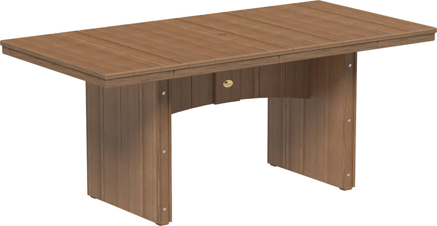 LuxCraft Urban Dining Table Set with Urban Side Chairs — recycled poly tabletop for outdoor family dining