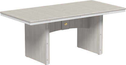 LuxCraft Urban Dining Table Set with Urban Side Chairs — rectangular outdoor table, recycled HDPE construction